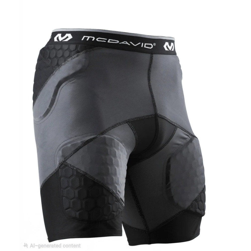 McDavid HEX Thudd Cross Compression Padded Shorts Gray Black Mens XL